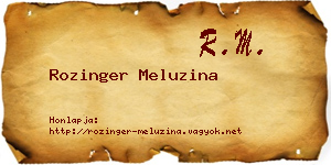 Rozinger Meluzina névjegykártya